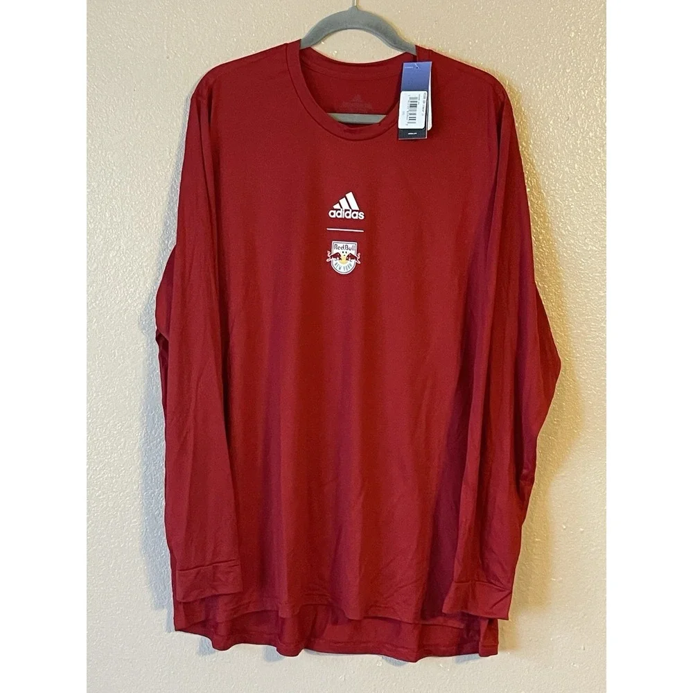 Men's‎ 3XL NWT New York Red Bulls Adidas Club Long Sleeve Shirt Red